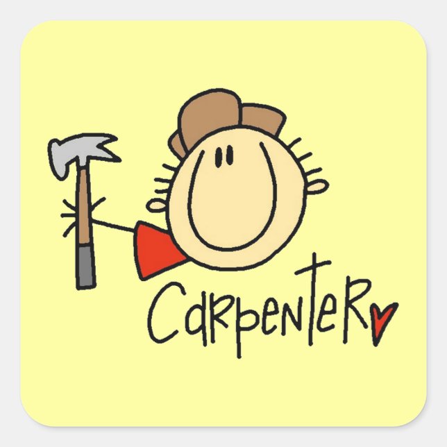 Male Carpenter Square Sticker (Front)