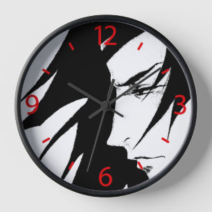 Male Character With Wind Blown Hair Manga Wall Clock
