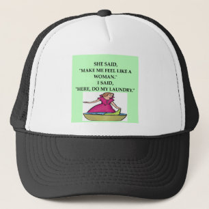 male chauvinist pig joke trucker hat