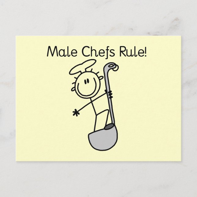 Male Chefs Rule Postcard (Front)