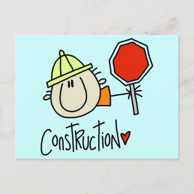 Male Construction Worker Postcard (Front)