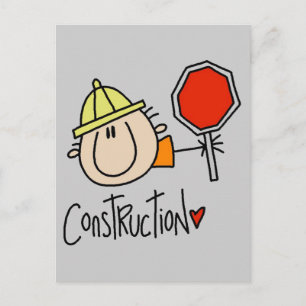 Male Construction Worker Postcard