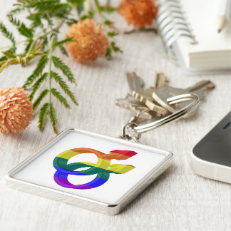 Male Couple Pride Symbols Rainbow Flag Key Ring