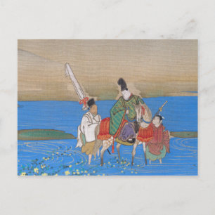Male Courtier on Horseback Crossing River (1839) Postcard