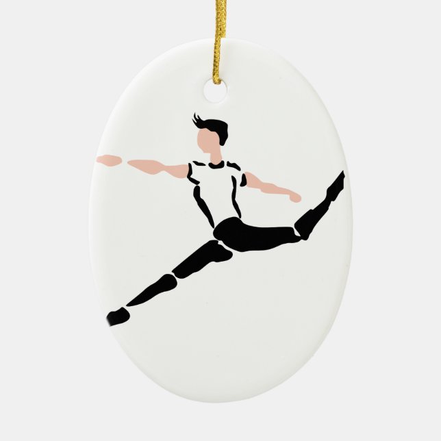 MALE DANCER CERAMIC TREE DECORATION (Front)