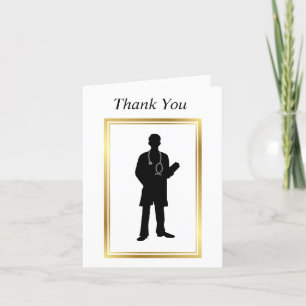 Male Doctor Silhouette Blank Card
