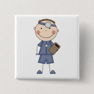 Male Doctor T-shirts and Gifts 15 Cm Square Badge