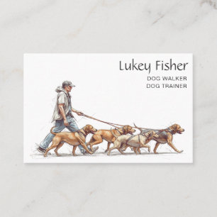 Male Dog Walker, Trainer, Obedience Training Business Card