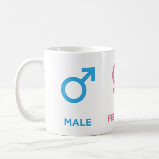 Male Female Coder Symbol Funny Programming Gift Coffee Mug (Left)