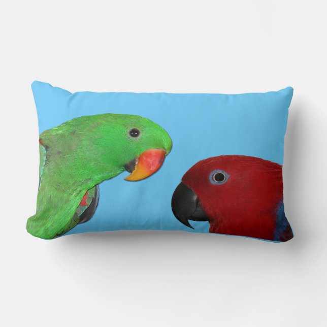 male female eclectus parrot throw pillow (Front)