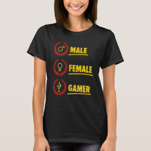 Male Female Gamer Video Gamer Gaming Pc Console Ge T-Shirt