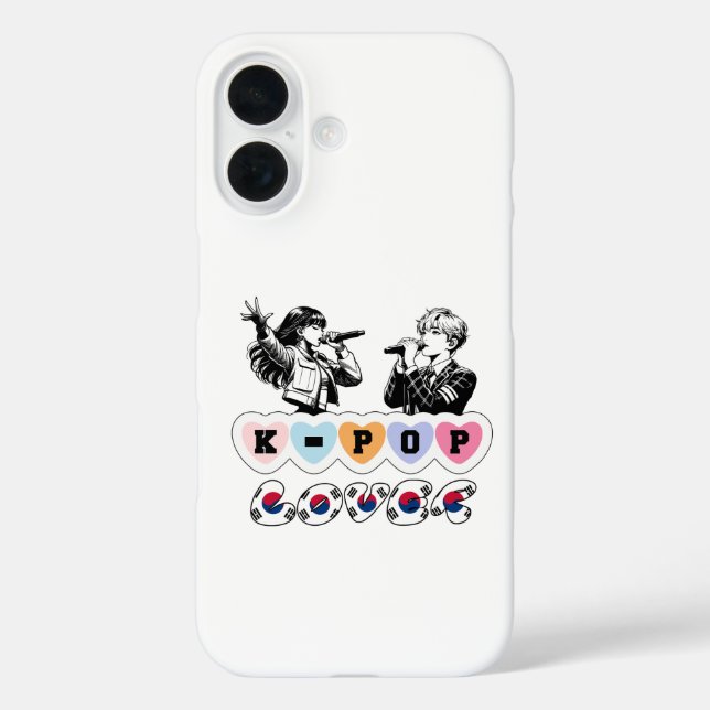 Male Female Idols Singing KPop Hearts Korea Lover Case-Mate iPhone Case (Back)