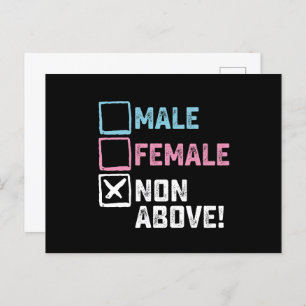 Male Female Non Above! Funny Transgender Gays  Postcard