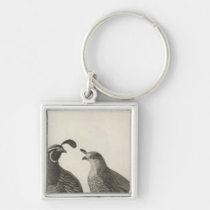 Male & Female Partridge of California Key Ring