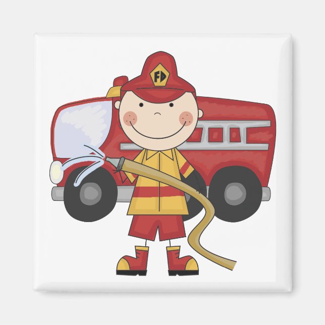 Male Firefighter T-shirts and Gifts Magnet (Front)