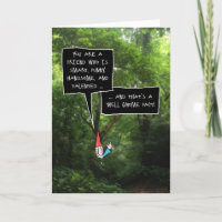 Male Friend Birthday, Humourous Gnome in Forest