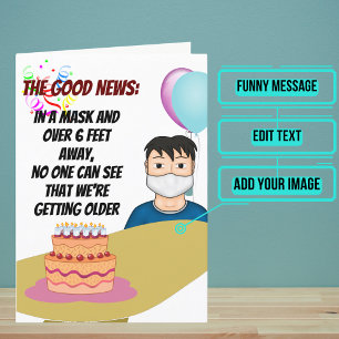 Male Funny Six Feet Away Birthday Card