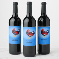 male gallinaceous ,rooster mini padfolio label