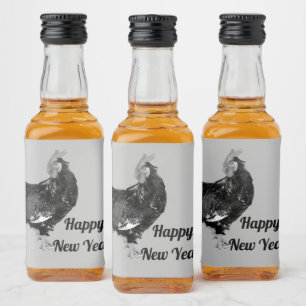 male gallinaceous ,rooster Personalised Liquor Bottle Label