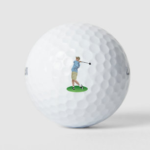 Male Golf Player Golf Balls