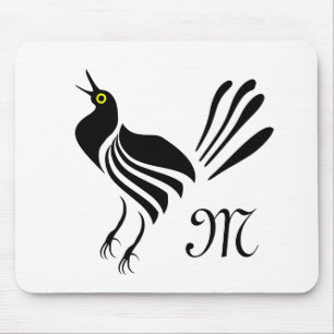 Male Grackle Black Bird Mouse Pad