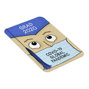 Male Graduate Light Skin COVID-19 Magnet