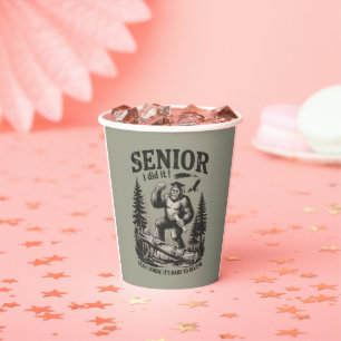 Male Graduation 2026 Grad Senior School Bigfoot Paper Cups