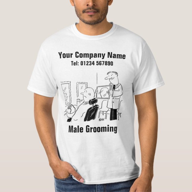 Male Grooming Hairdresser or Barber T-Shirt (Front)