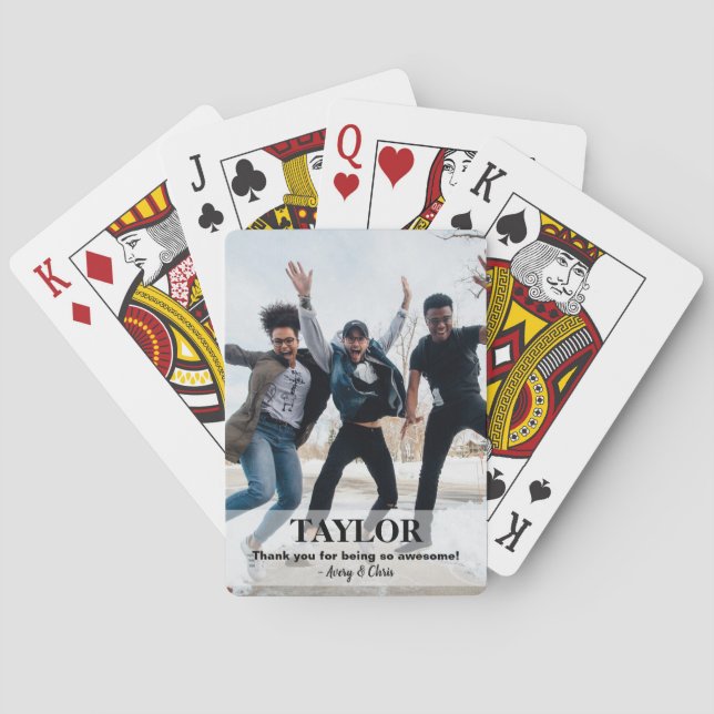 Male Guy Friend Custom Photo Gift Playing Cards (Back)