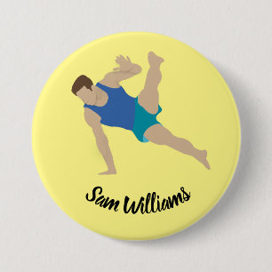 Male Gymnast 7.5 Cm Round Badge