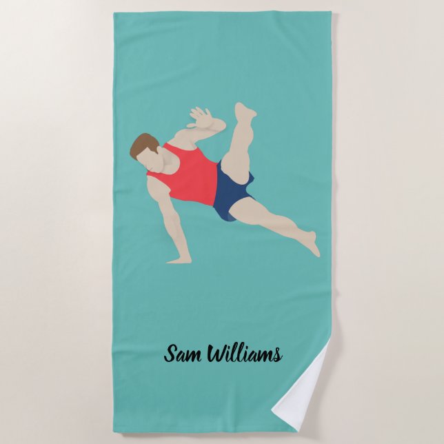Male Gymnast Beach Towel (Front)