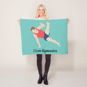 Male Gymnast Fleece Blanket