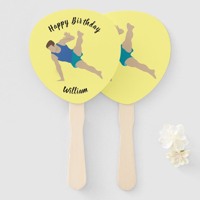 Male Gymnast Hand Fan (Front and Back)