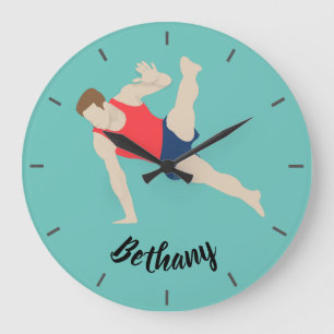 Male Gymnast Large Clock