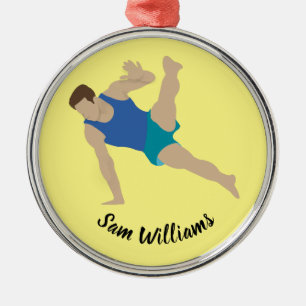 Male Gymnast Metal Tree Decoration