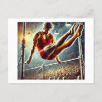 Male Gymnast on Parallel Bars,