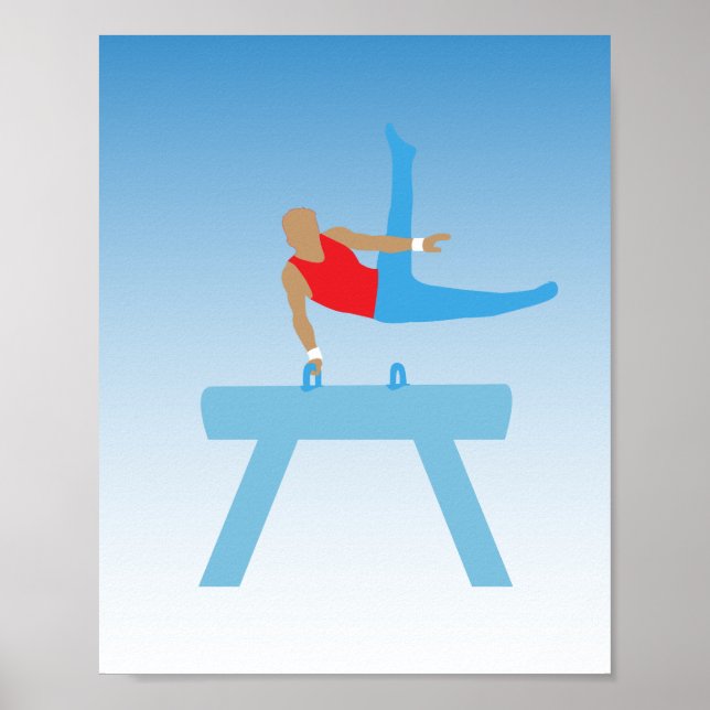 Male Gymnast on Pommel Horse Poster (Front)