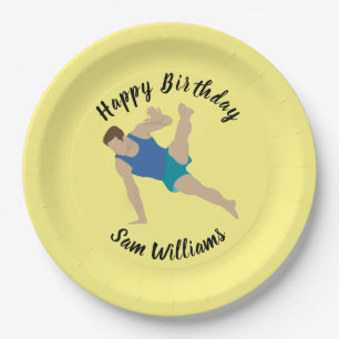 Male Gymnast Paper Plate