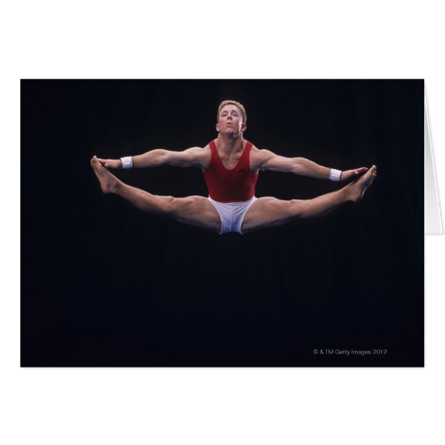 Male gymnast performing on the floor exercise (Front Horizontal)