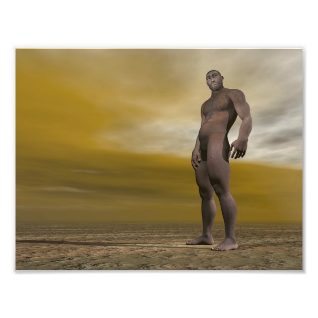 Male homo erectus - 3D render Photo Print (Front)