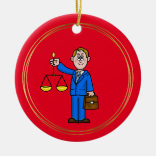 Male Lawyer Personalised Christmas Ornament