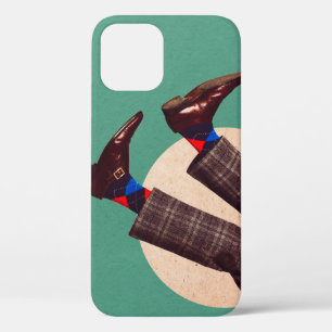 Male legs stacking in round on pastel geometrical  iPhone 12 case