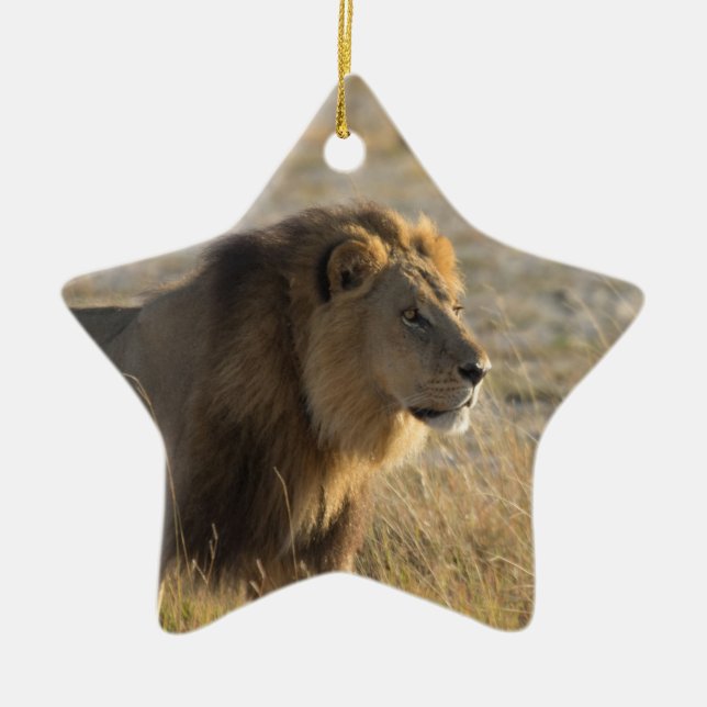 MALE LION CERAMIC TREE DECORATION (Front)