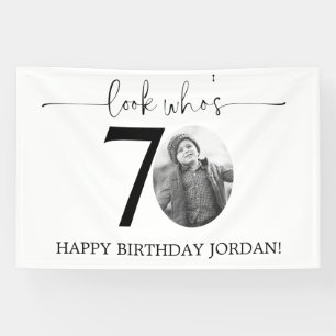 Male Look Who's 70 Photo 80th Birthday Banner