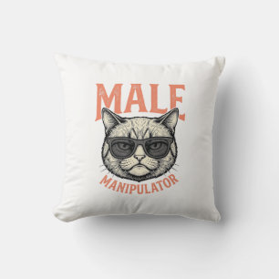 Male Manipulator Funny Cat Sunglasses Vintage Shir Cushion