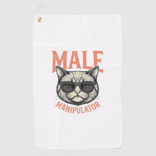 Male Manipulator Funny Cat Sunglasses Vintage Shir Golf Towel