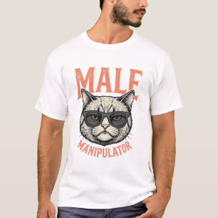 Male Manipulator Funny Cat Sunglasses Vintage Shir T-Shirt
