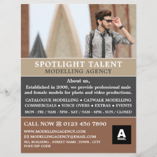 Male Model, Modelling Agency, Model Agent Flyer
