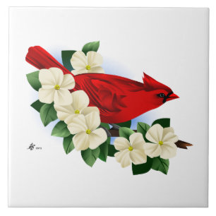 Male Northern Cardinal Tile