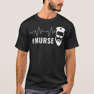 Male Nurse Gifts Heartbeat Murse Gifts RN LPN CNA T-Shirt